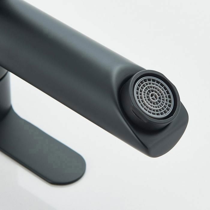 Black hot and cold bathroom and basin taps, single lever black basin mixer tap, countertop bathroom sink tap
