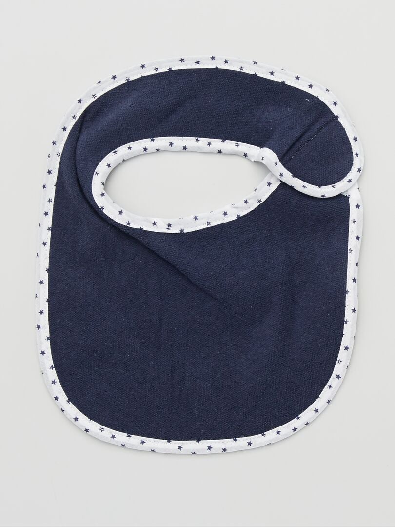 Set van 7 badstof slabbetjes met afscheurranden - BLAUW