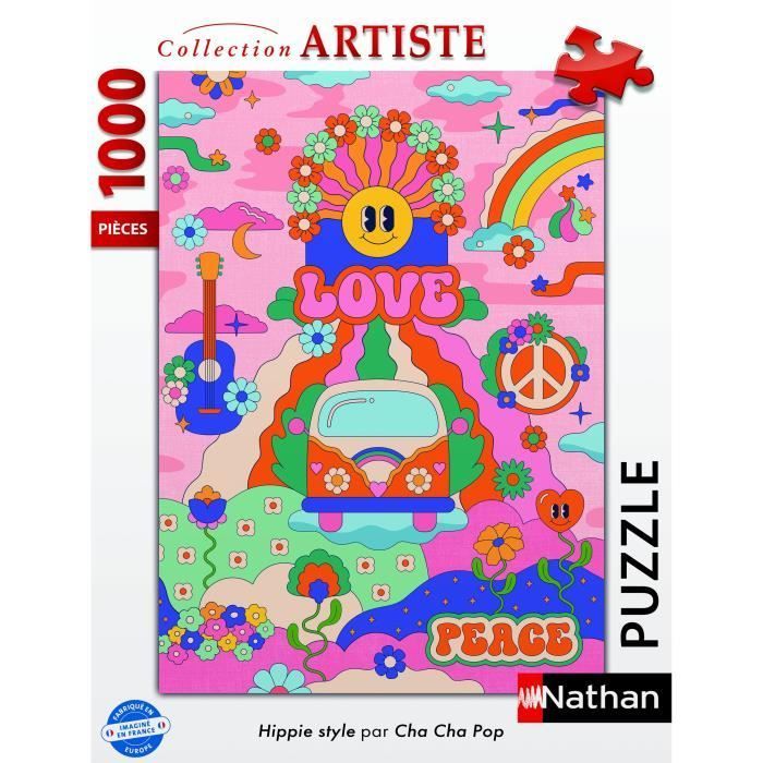 1000-piece Hippie Style / Cha Cha Pop Puzzle, Ages 14+, Premium Quality Puzzle, Artist Collection, 12001443, Nathan