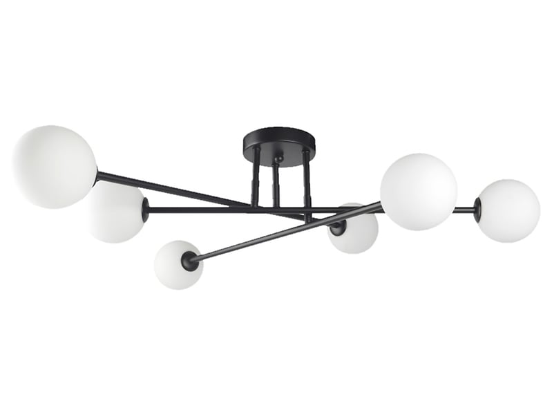 Lampa wisząca Dorado 6-punktowa metalowa biało-czarna