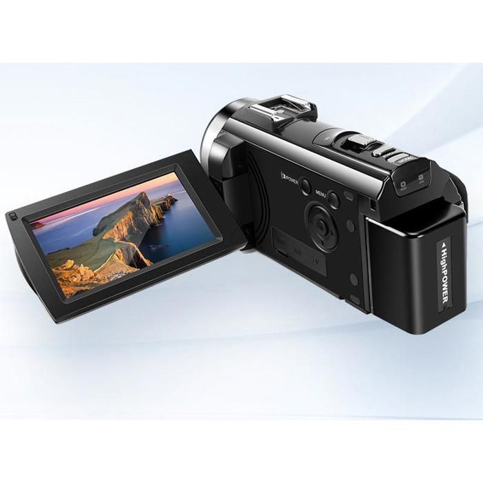 Cámara de video INF 1080P de 24 MP con zoom de 16x y pantalla LCD giratoria de 270 grados.