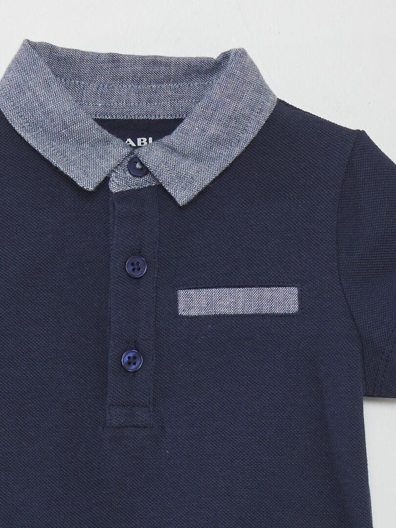 Effen poloshirt - ZWART