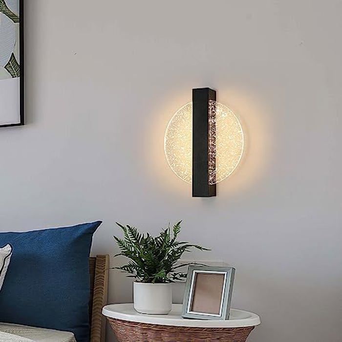 DELIPOP Applique Murale LED 12W, 3 Température de couleur réglable Lampe Murale Intérieure Moderne - pour Chambre, Escalier - Noir