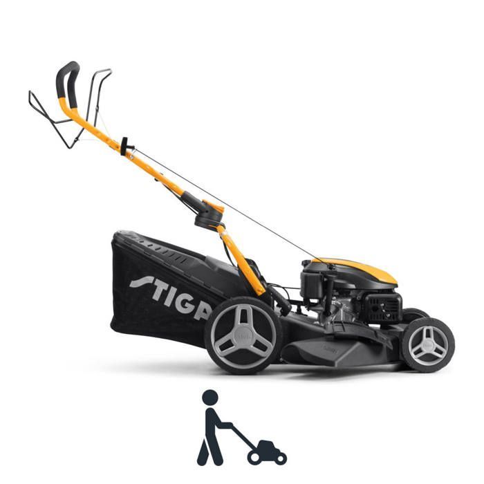 STIGA COMBI 753 S - TAGLIAERBA SEMOVENTE - MOTORE 166 CC, SISTEMA DI TAGLIO 4 IN 1 DA 51 CM, CESTINO DI RACCOLTA ERBA DA 60 L