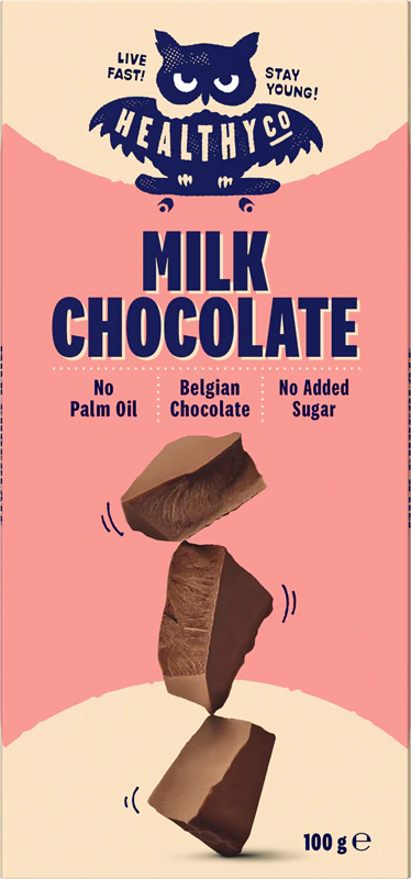 Chocolate ao leite HealthyCo sem adição de açúcar