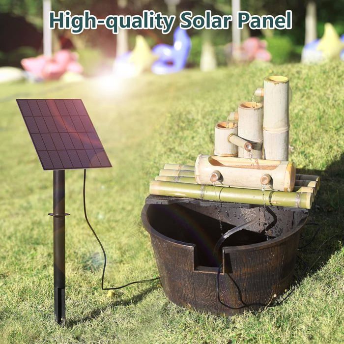 3,5-W-Solarbrunnenpumpe – 65 cm Strahlhöhe – 1,5 m Schlauch – 360°-Erdspieß – Automatisch für Vogeltränken und Teiche