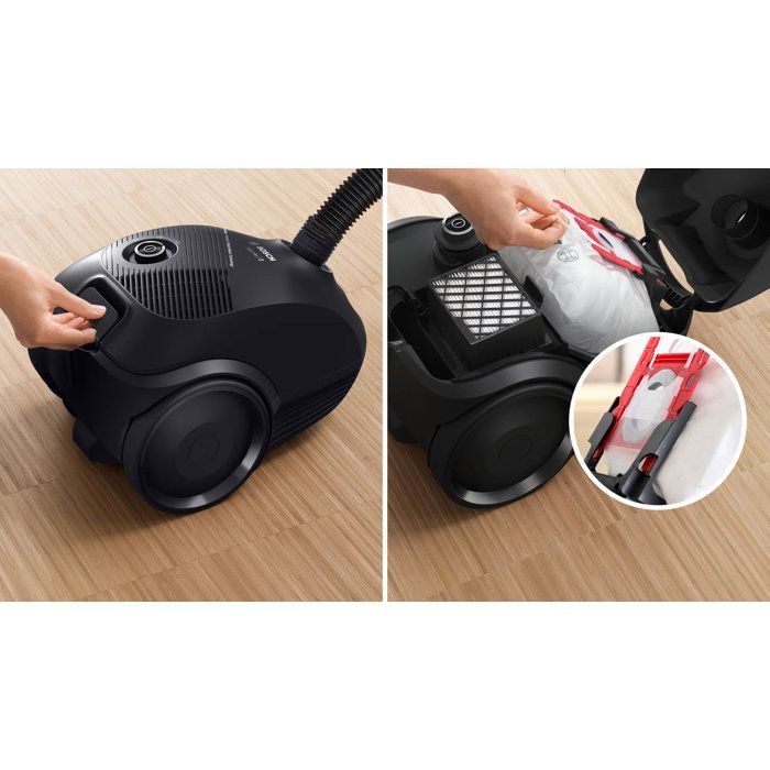 Aspiradora cilíndrica con bolsa - BOSCH BGLS2BA1H Serie 2 - 600 W - Capacidad de bolsa de 3,5 L - Microfiltro lavable
