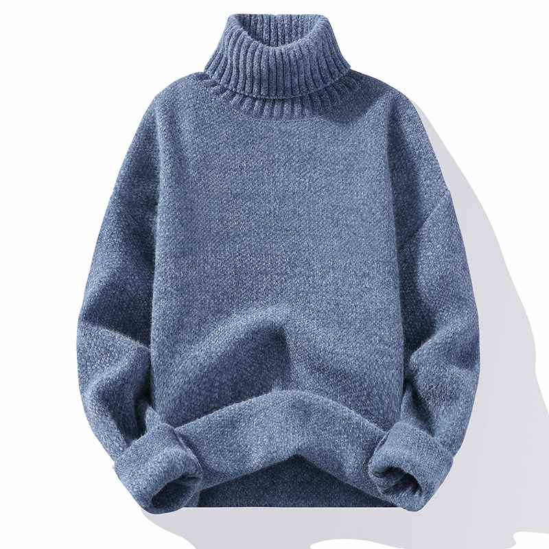 Męski sweter w jednolitym kolorze, golf, męskie swetry dzianinowe, zimowy męski sweter dzianinowy, swetry casualowe, męskie ubrania
