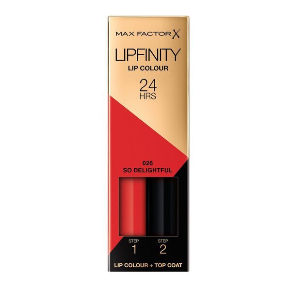 „Max Factor Lipfinity“ lūpų dažai, 026 „So Delightful“ lūpų dažai, 2,3 ml