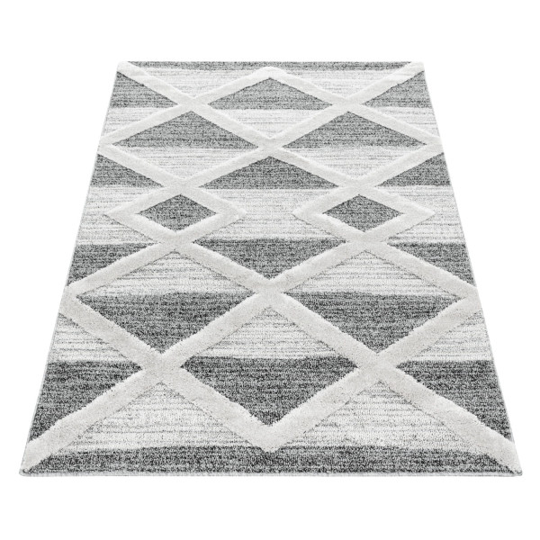 Dywan nowoczesny 3D La Casa kremowo-szary 60 cm x 110 cm