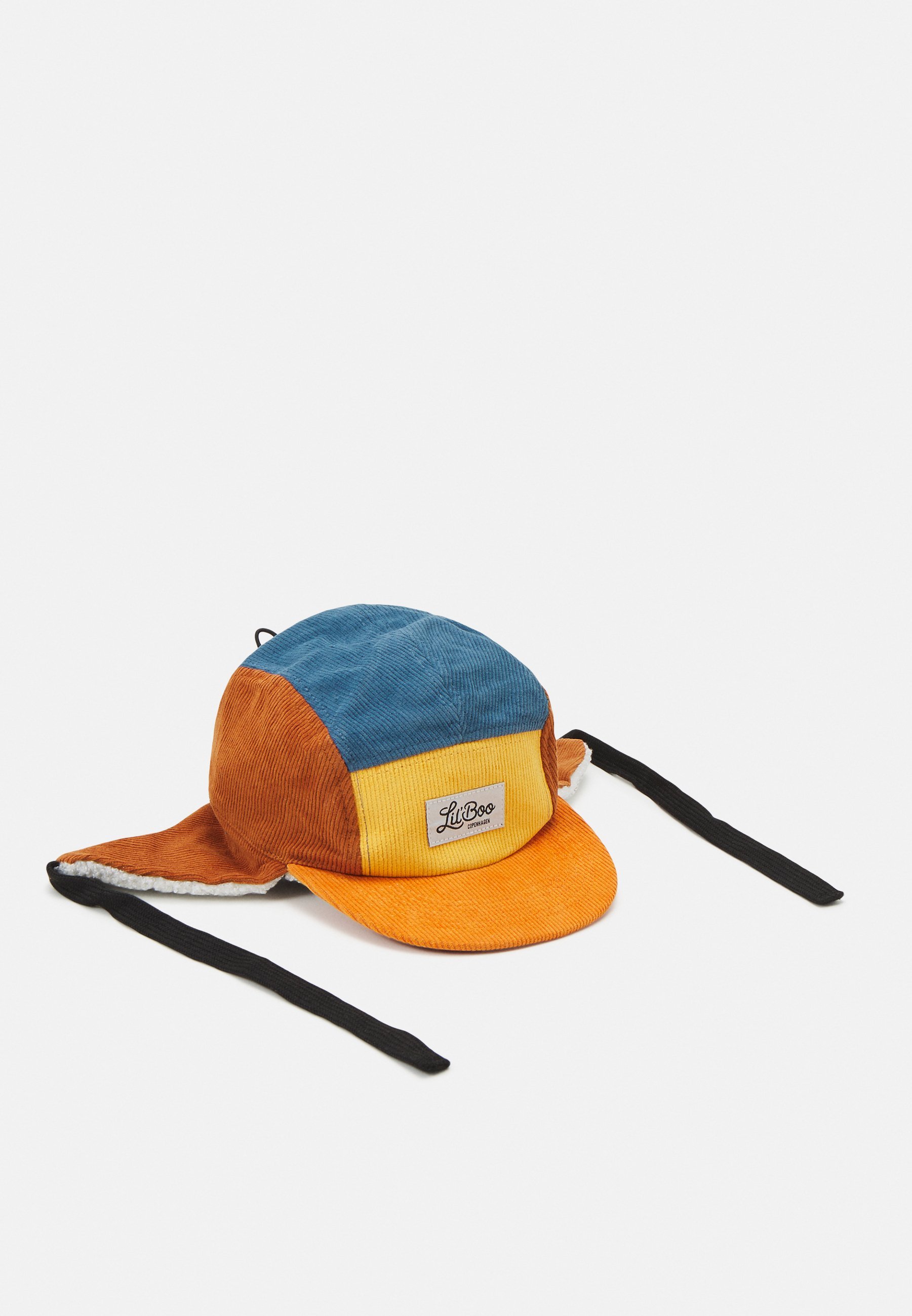 Cappello Lil'Boo con orecchie a pannello a blocchi, unisex - giallo/blu/marrone