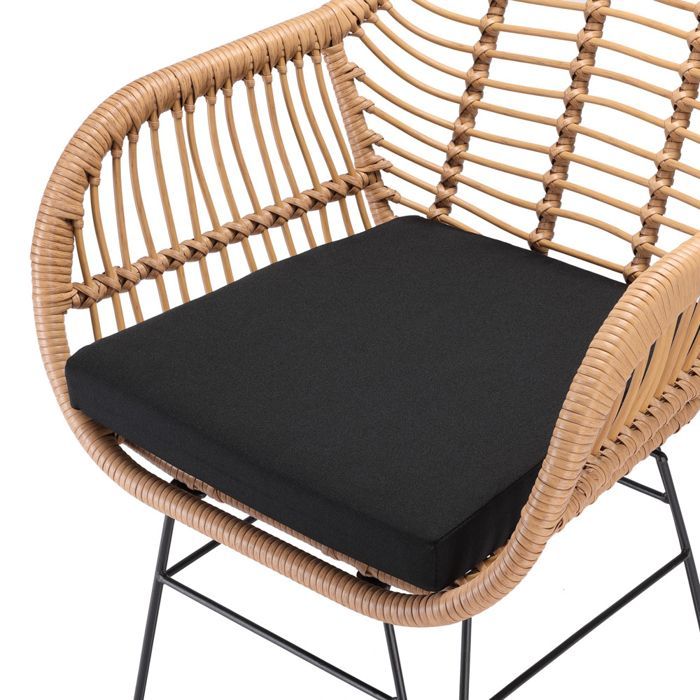 CASARIA® 4 sillas de comedor de jardín de ratán sintético, muebles de jardín resistentes a los rayos UV para interiores y exteriores.