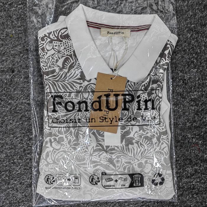 Polo para hombre, polo de golf para hombre con estampado degradado, polo de manga corta para hombre, ligero y transpirable - Blanco