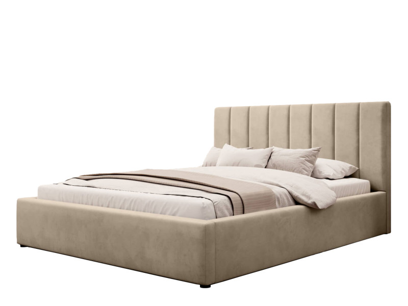 Łóżko tapicerowane z poj. SFG0116B P | 160x200 | Welur | Beż