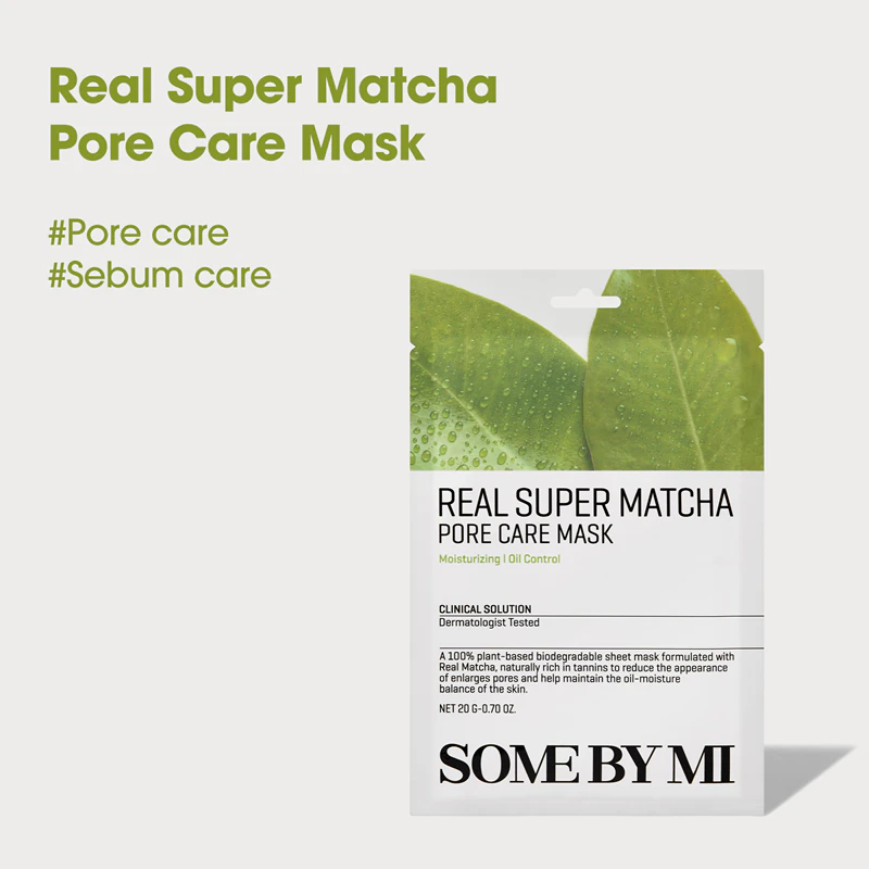 Pleťová maska Some By Mi Clinical Solution Super Matcha Pore Care Mask je pleťová maska, ktorá sťahuje póry a dodáva pleti matný vzhľad.