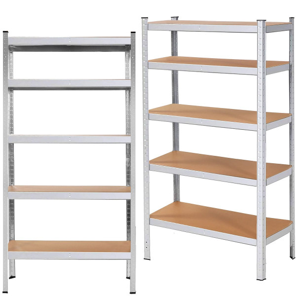 Regały metalowe z 5 półkami 2 szt. magazynowe 150x75x30cm