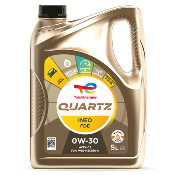 Aceite sintético para motor 0W30 - Total Quartz Ineo FDE - Ahorro de combustible - Bajo contenido de SAPS - 5L