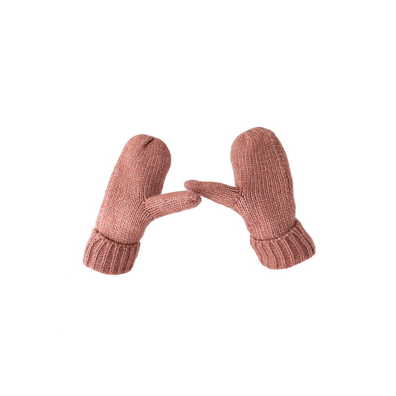 Guanti rosa cipria, effetto mohair