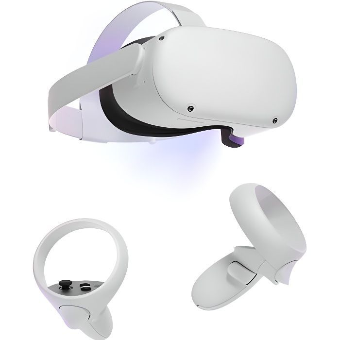 Casque de réalité virtuelle - Meta - Quest 2 - 128GB - Sans fil - Multi-plateforme - Manette incluse