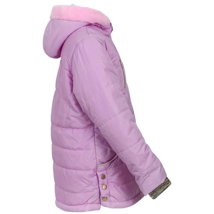 Girls' Casual Palangre School Jacket, Trendy Baby Pink Bubble Padded Urban Winter Coat, Ages 5-13