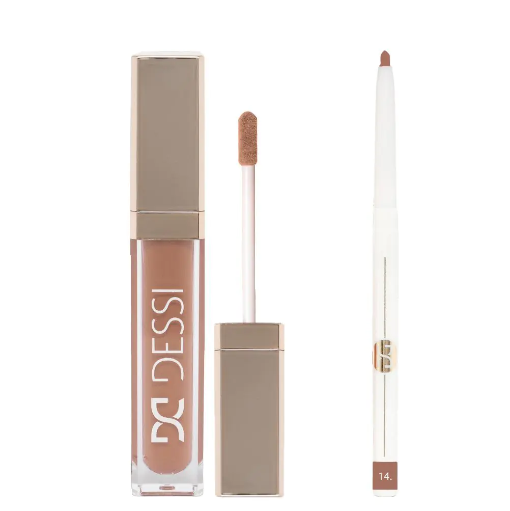 Dessi Cosmetics Zestaw do ust Pomadka 18 Cheers + Konturówka 14