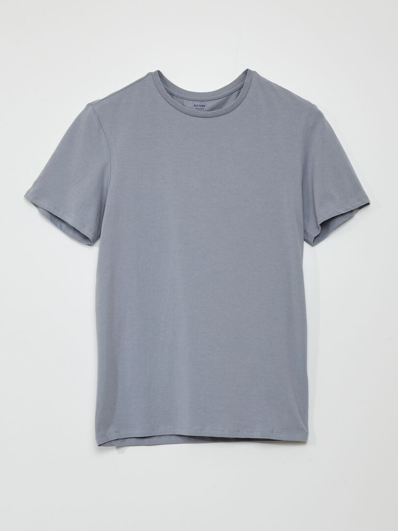Camiseta lisa - Modelagem justa - AZUL