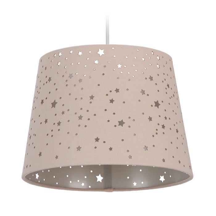 Kinderzimmerlampe – Relaxdays – Sterne – Runder Lampenschirm – E27-Fassung – Schwarz