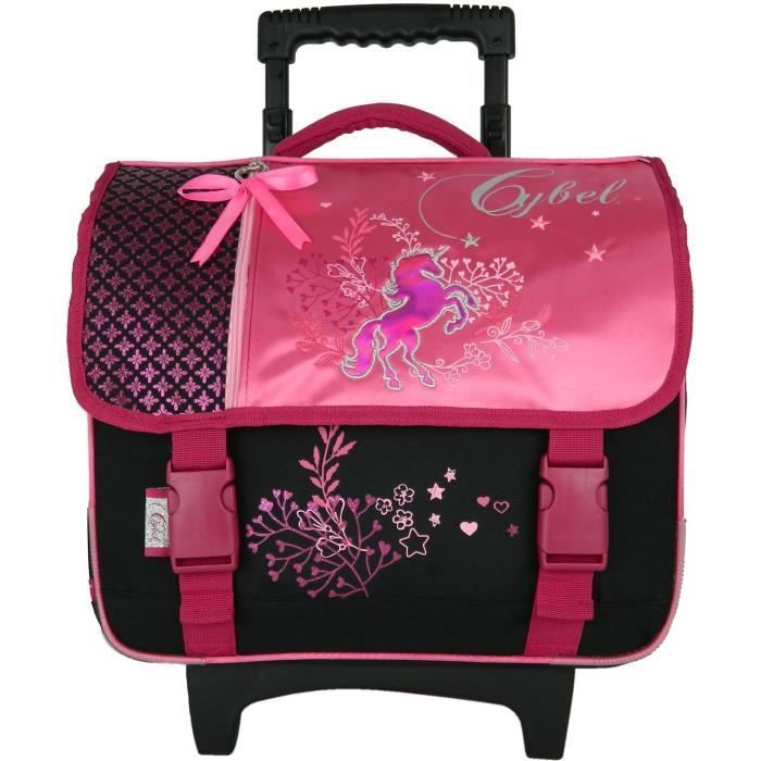 CYBEL 38cm Rolling Schoolbag with 2 Compartments + 1 Pocket, Pink, Children's