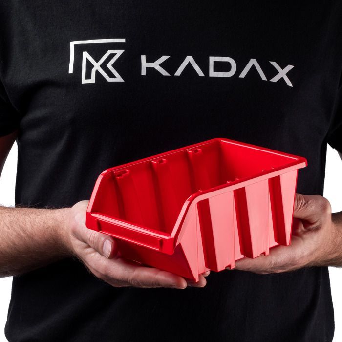 KADAX Wandaufbewahrungsboxen, stapelbare Kunststoffboxen zur Aufbewahrung Ihrer Werkzeuge (20er-Packung: Rot, 195 x 120 mm)