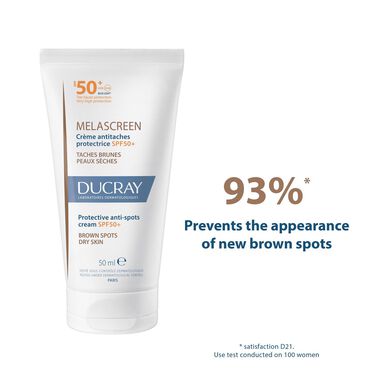 Ducray Melascreen beskyttende anti-kvisekrem, ansiktskrem for tørr hud, SPF 50, 50 ml