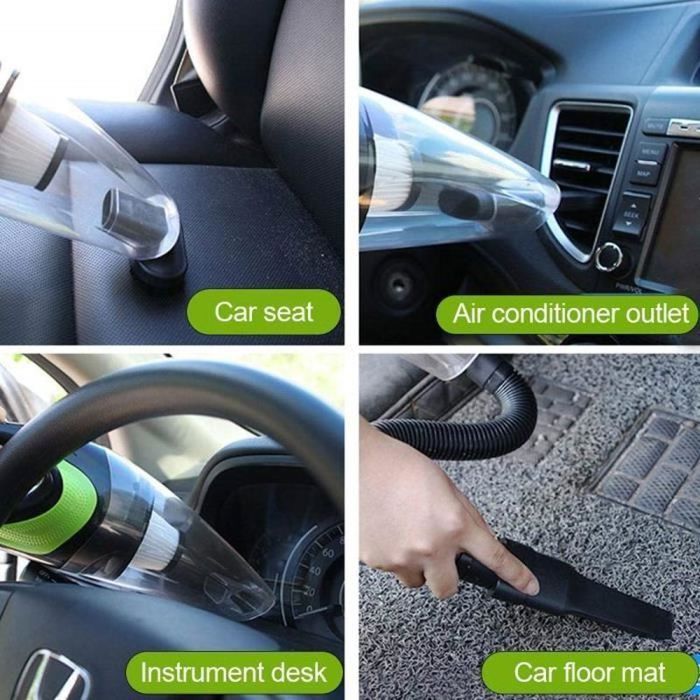 Potente aspiradora para coche de 6500 PA y 120 W, inalámbrica para uso en seco y húmedo, y portátil para el hogar y la oficina.