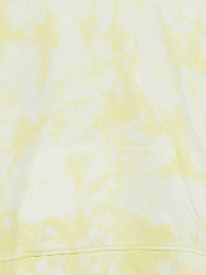 Sudadera con capucha teñida con la técnica tie-dye - AMARILLA