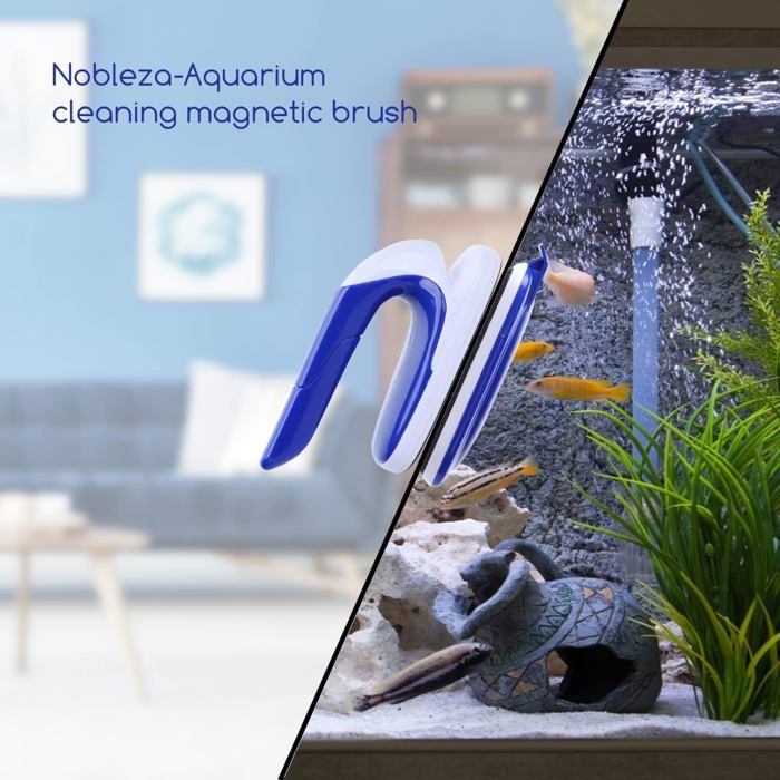 Nettoyant pour vitres d'aquarium, grattoir à algues Brosse magnétique en Verre pour Aquarium (L10*W4.2*H7.5cm)