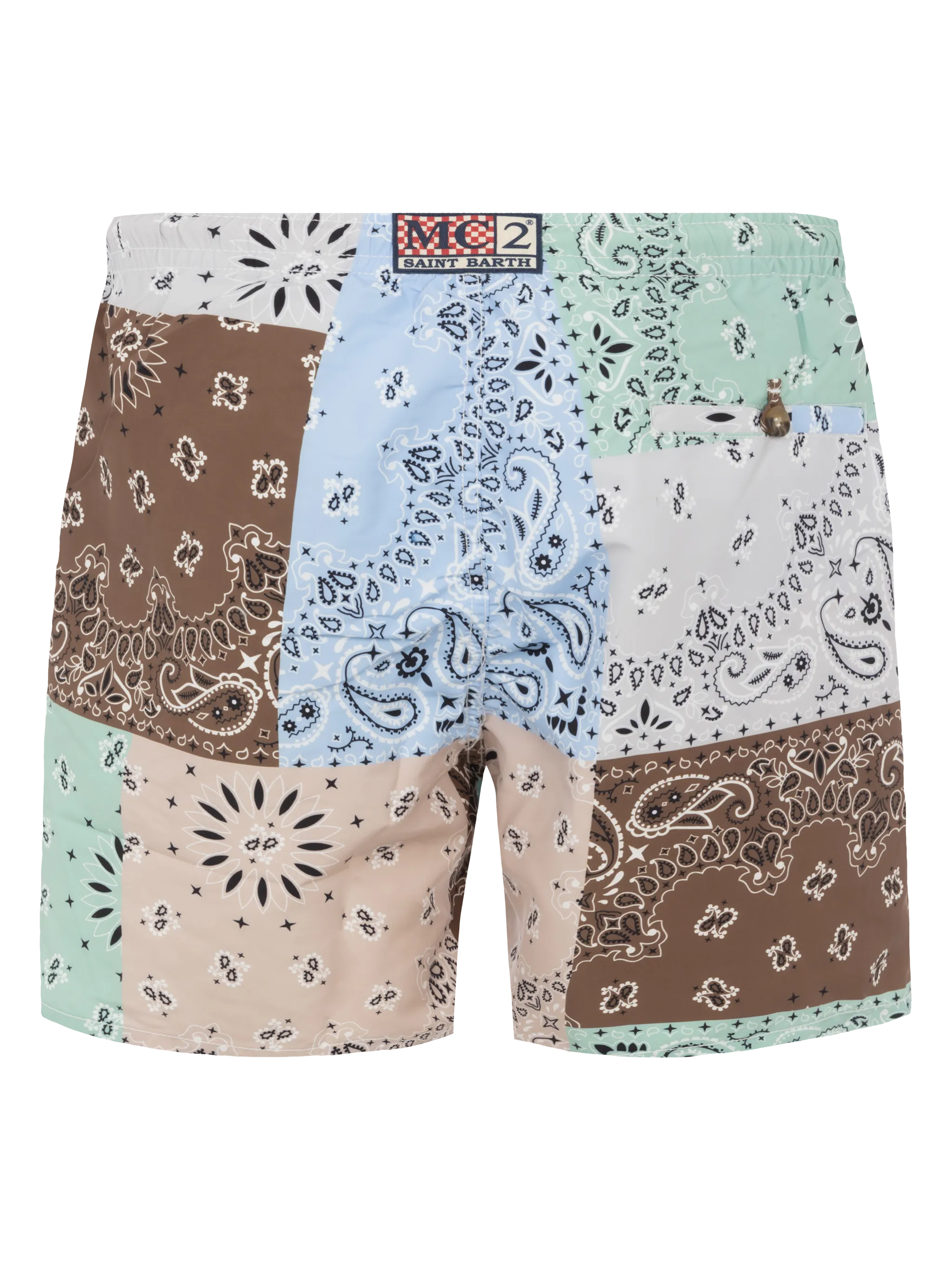 Costume mare lunghezza media Caprese con stampa bandana patch