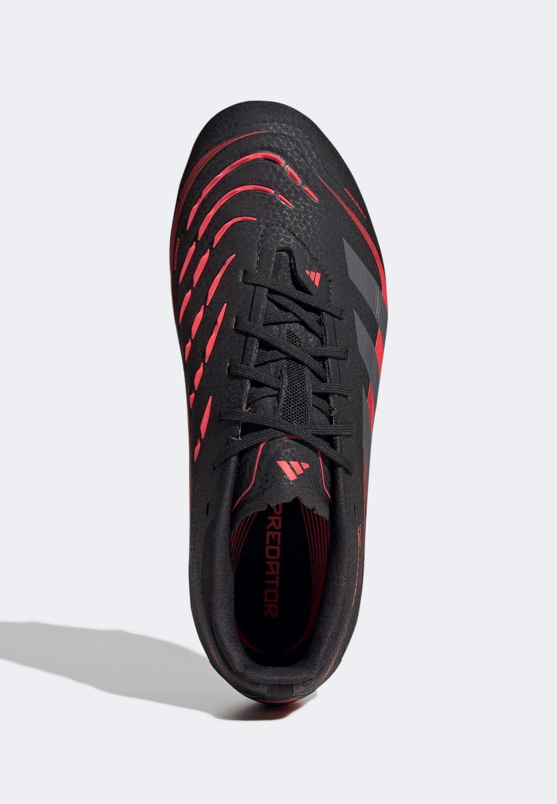 adidas Performance PREDATOR ELITE FIRM GROUND KIDS - Chaussures de football pour terrain ferme - Noir, gris et rouge vif