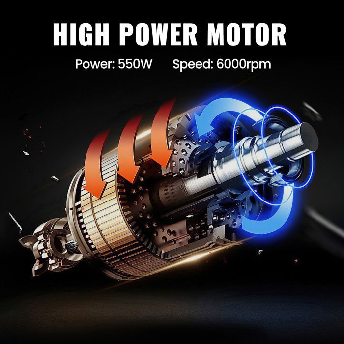 Motozappa elettrica da 550 W - Macchina per arare e scavare con 2 testine intercambiabili - Batteria Makita da 21 V inclusa