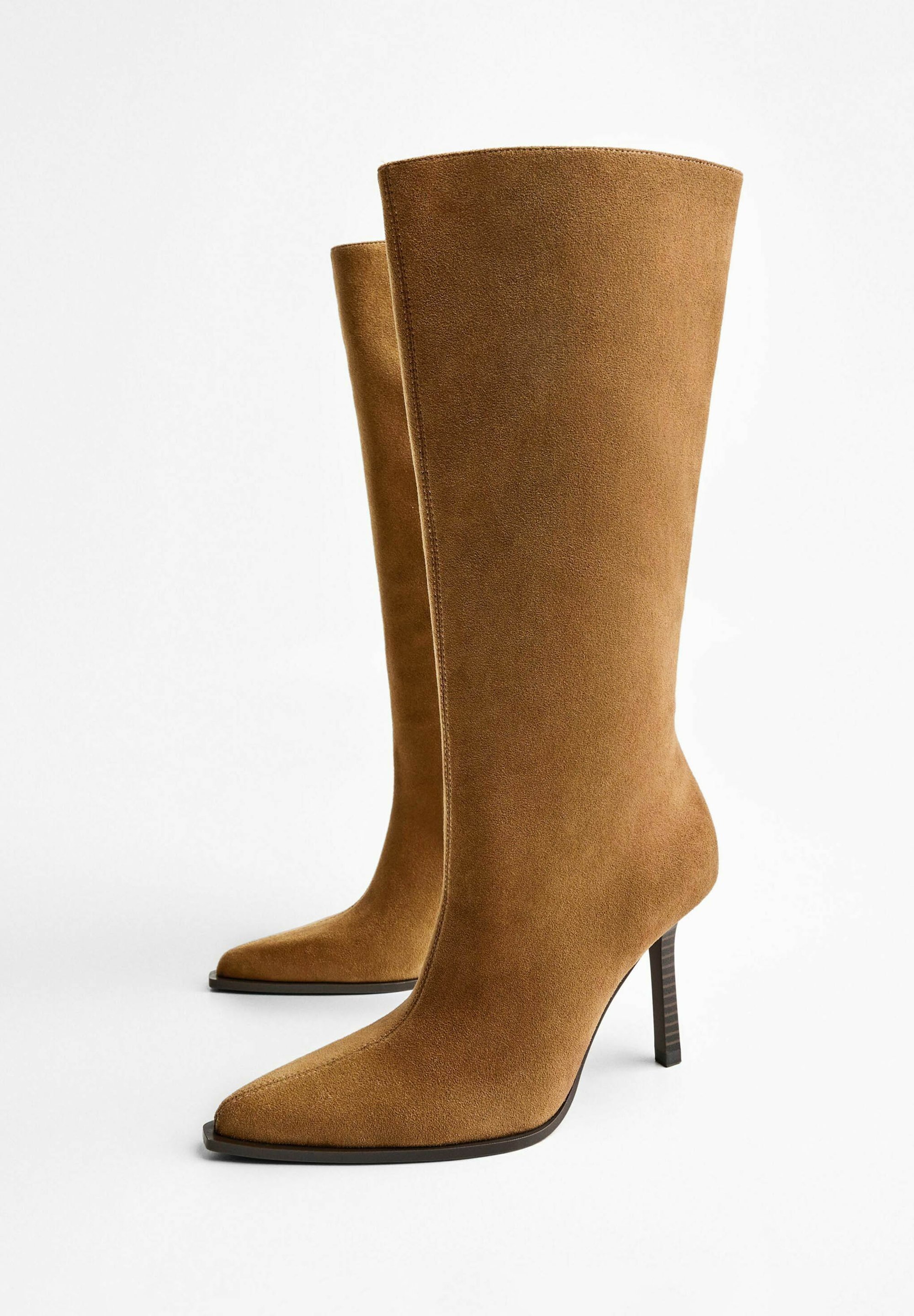 Bershka WIDE - Stivali con tacco alto - beige