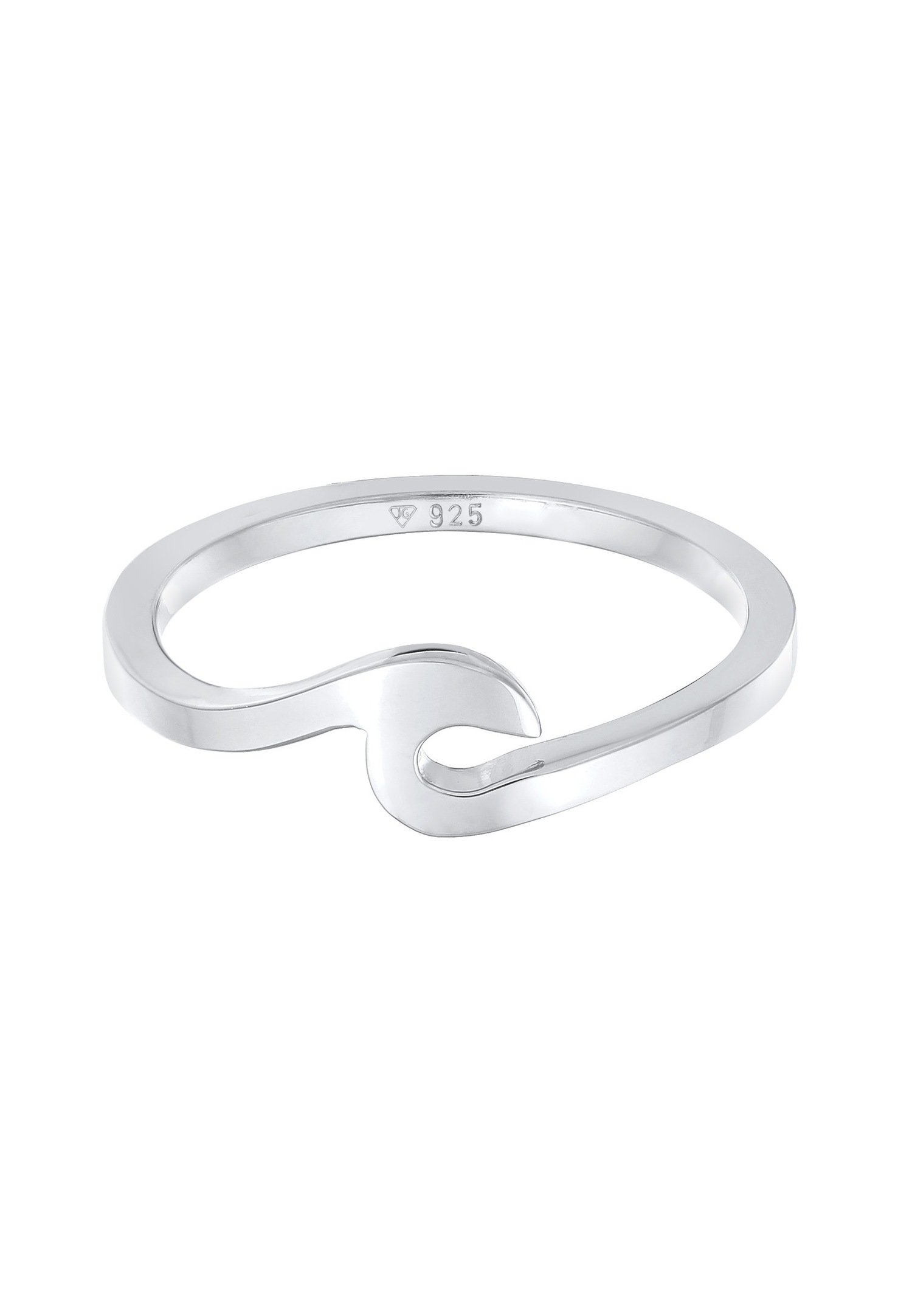 Elli Femmes Vague Basique Tendance en Argent Sterling 925
