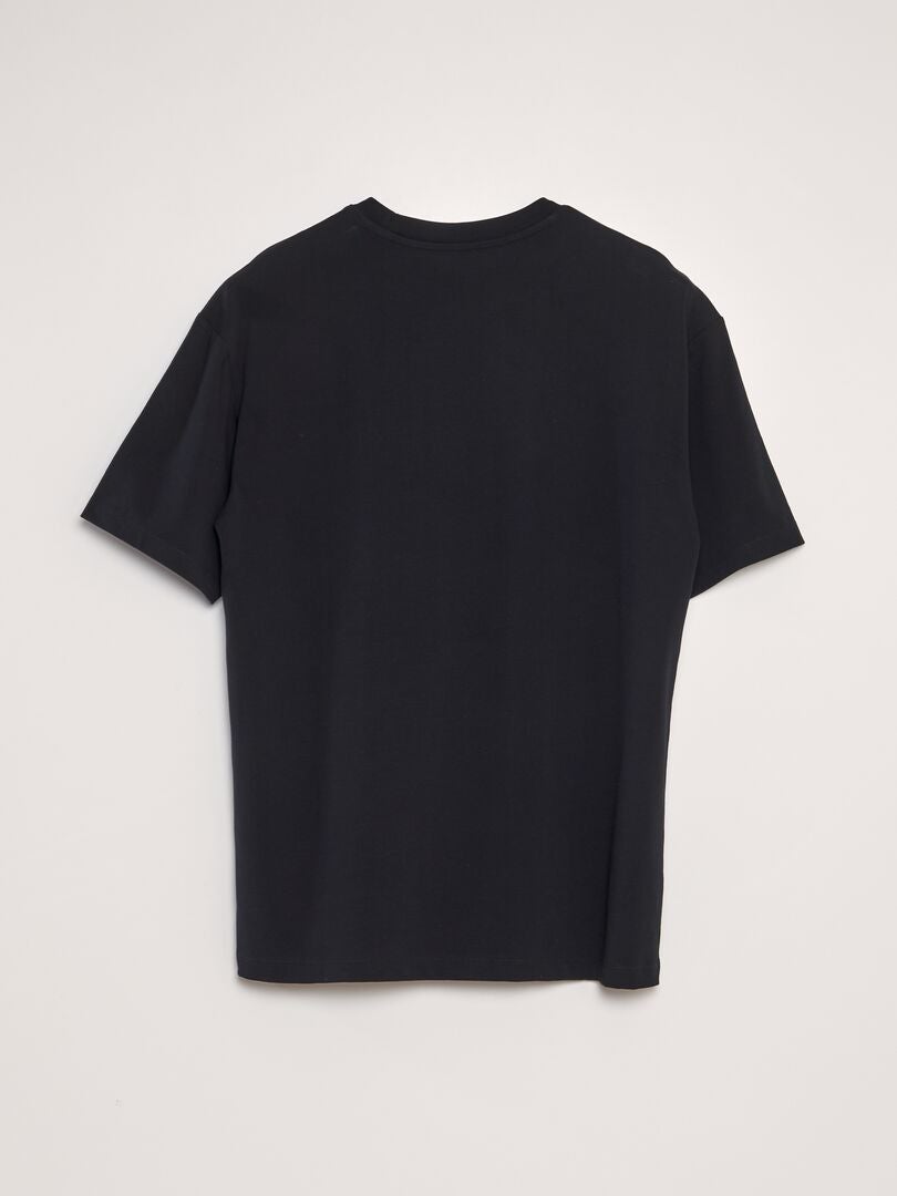 Effen katoenen T-shirt - zwart