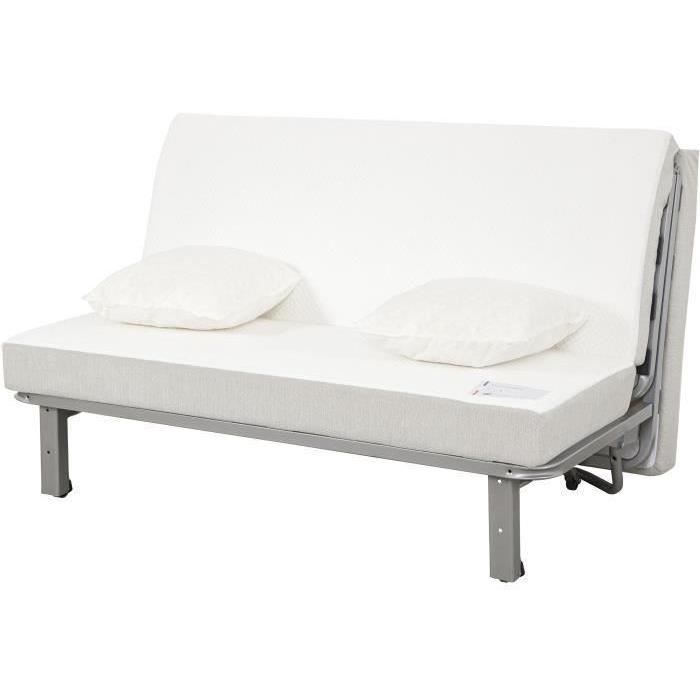 Banquette BZ 2 places EVASION - Tissu marine - Matelas SIMMONS - Couchage 188x138 cm