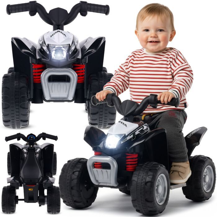 Honda H3 TRX elektrisk firhjuling for barn - 18 til 36 måneder - 6V 4.5Ah - LED-lys - lydsignal - svart