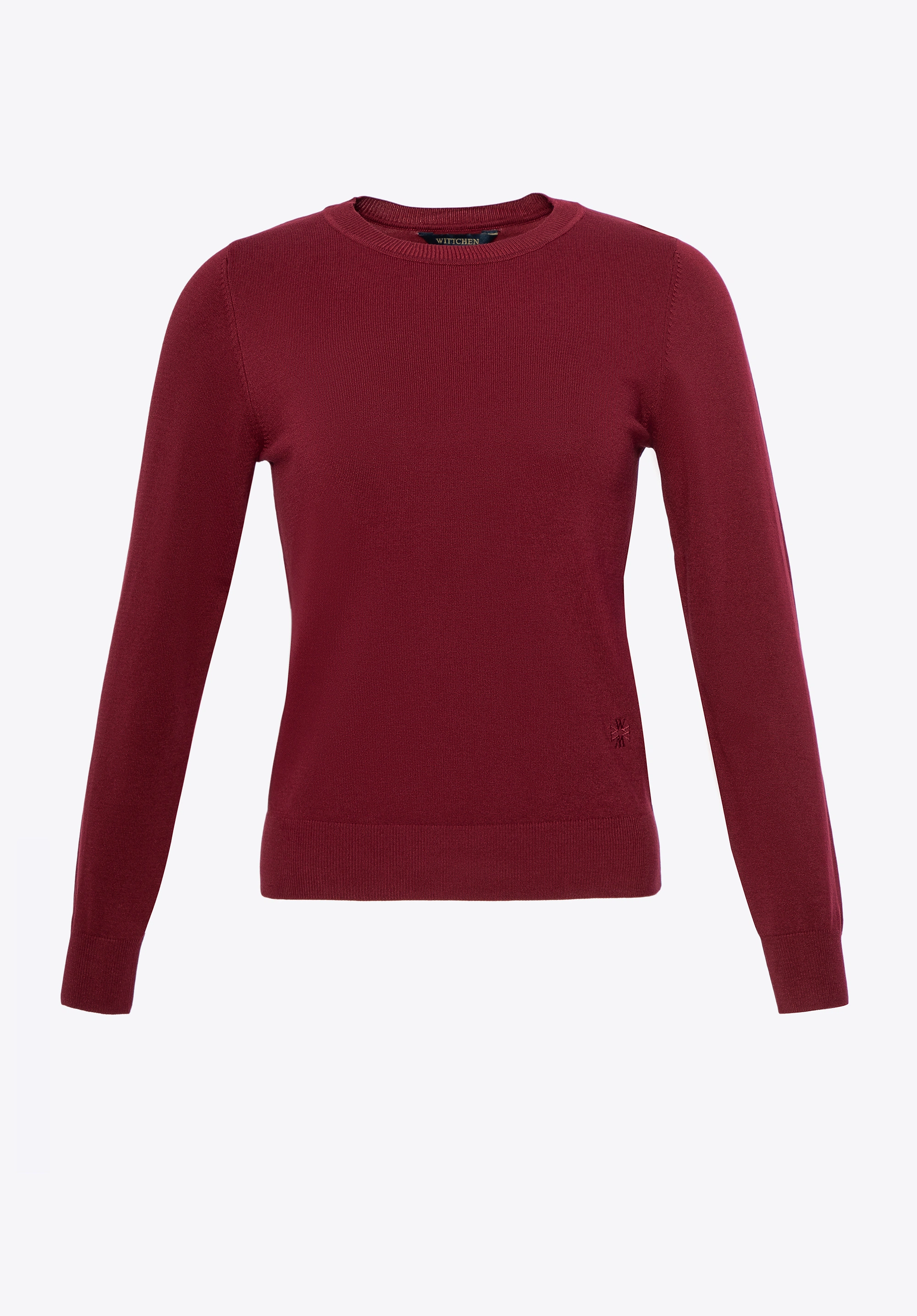 Sweter damski klasyczny bordowy