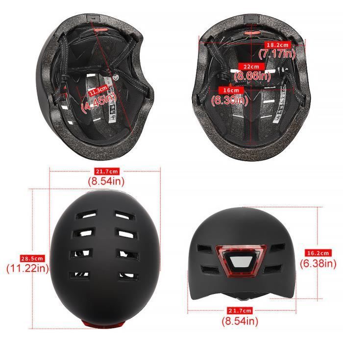 Outdoor sports helmet with indicator light - WOZWE - For bicycle/electric scooter - Black