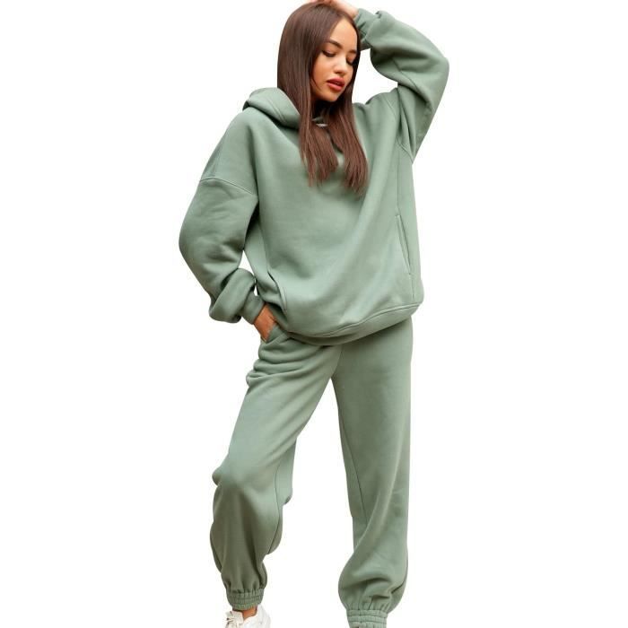 Chándal de mujer talla grande - Verde - Manga larga - Transpirable