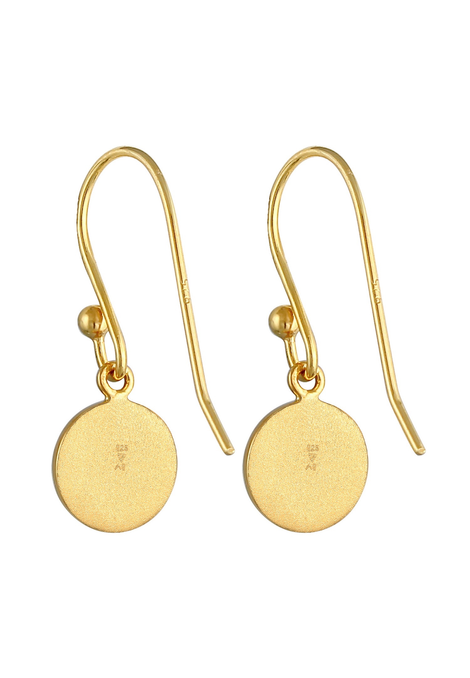 Elli Boucles d'oreilles goutte d'eau biologique martelée en argent sterling 925 plaqué or pour femme