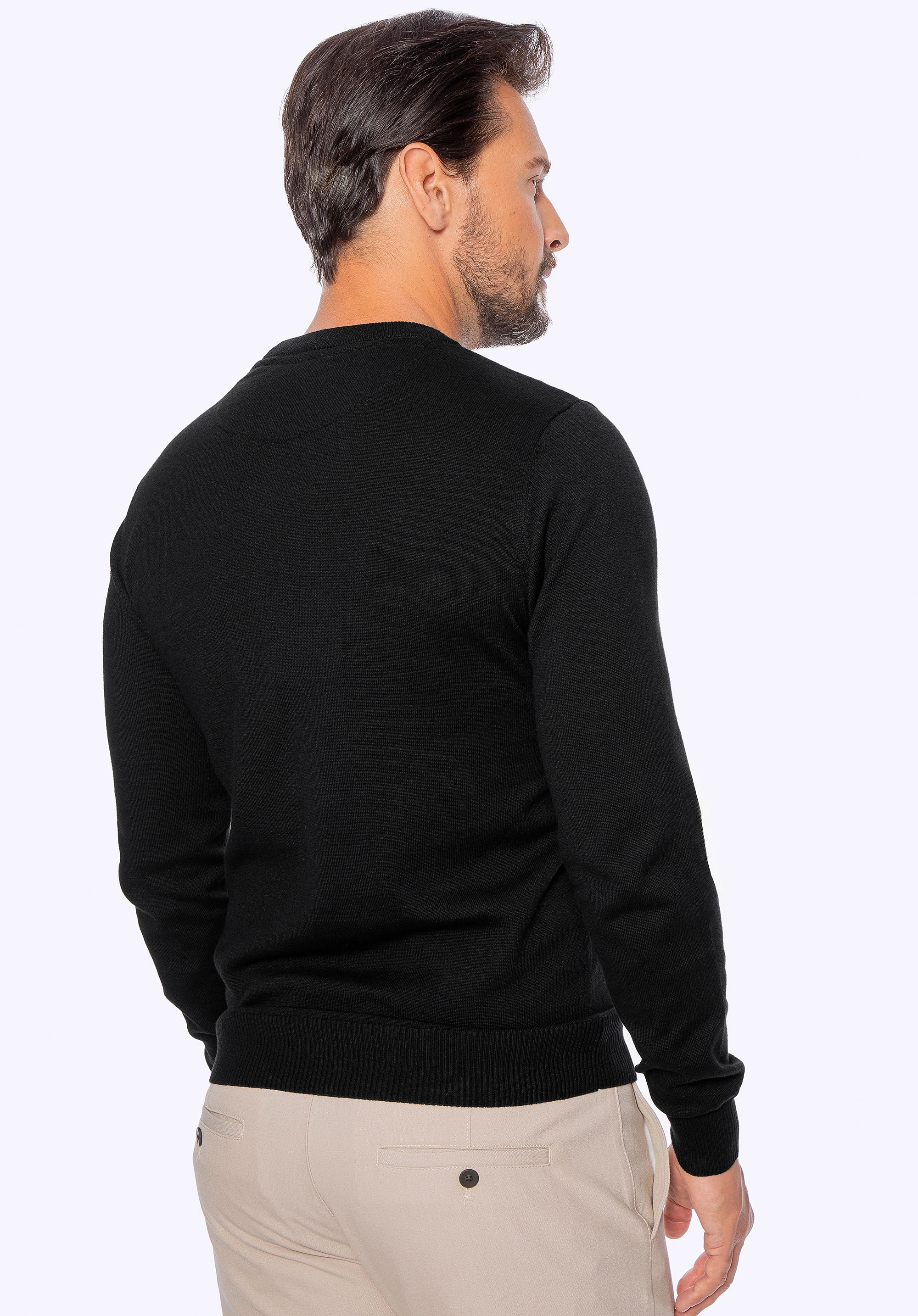 Sweter męski z bawełny czarny