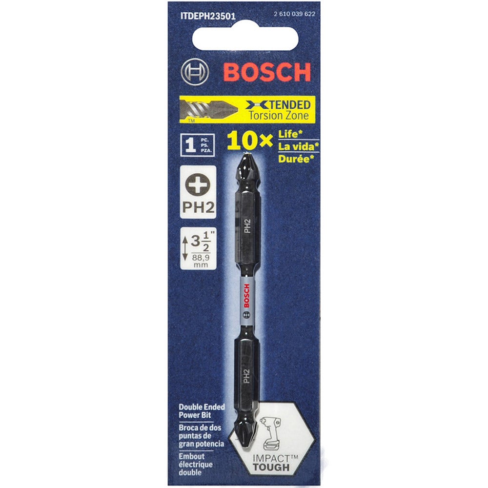 BOSCH PH2 x 90 mm Phillips Doppelzahn-Schlagschrauberbits - IMPACT TOUGH