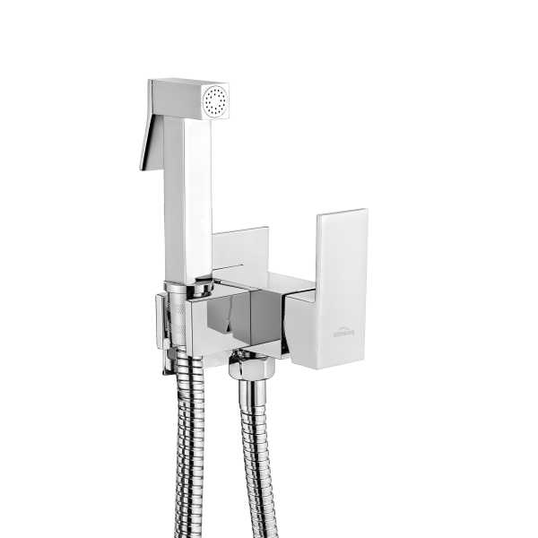 Bateria bidetowa podtynkowa kwadratowa Invena GLAMOUR chrom