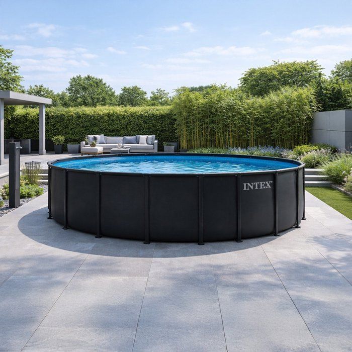 Kit Piscina Tubular Intex Ultra XTR Acima do Solo - 549 x 132 cm - Redonda (Escada, válvulas, filtro, tapete de proteção, capa) - 26330GS