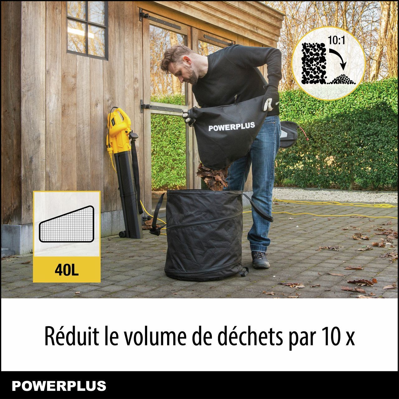 Elektrische bladblazer - POWER PLUS - POWEG4030 - 3300 W - Maximale luchtsnelheid van 250 km/u